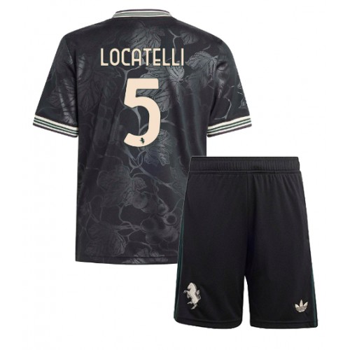 Stroje piłkarskie Juventus Manuel Locatelli #5 Koszulka Trzeciej dla dzieci 2025-26 Krótki Rękaw (+ szorty)